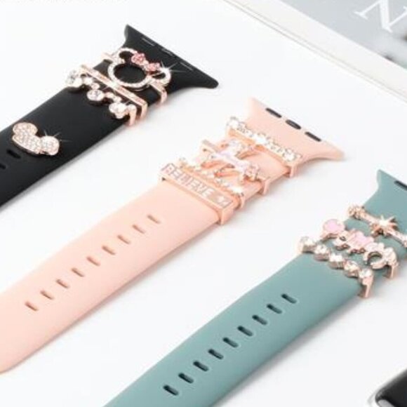 NEW 11pcs Rose Gold Apple Watch Band Charms